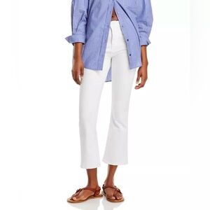 L’Agence Mira Ultra High Rise Cropped Bootcut Jeans in Blanc